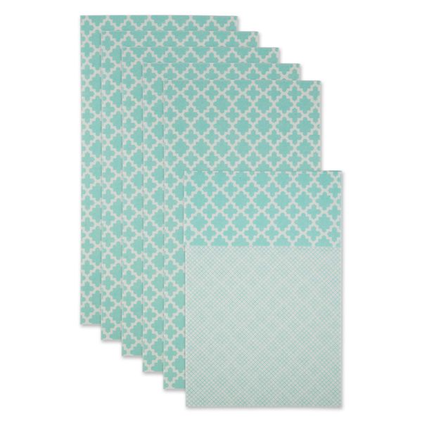 DII Fridge Liner Collection Non-Adhesive, Cut to Fit, 12x24, Aqua Lattice, 6 Piece