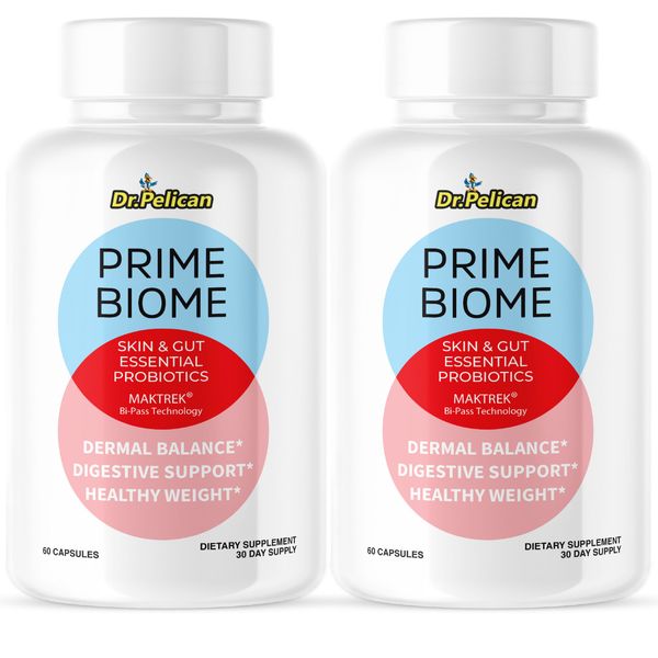 Prime Biome- Digestive Support- 2 Bottles- 120 Capsules