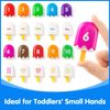 Odoorgames Mini Number Pops 1-10 – Double-Sided, Words & Patterns – Fun Popsicle Toy for Number Recognition & Kindergarten Learning