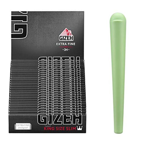 Gizeh 25 Booklets Black King Size Slim with Magnetic Closure + Joint Case