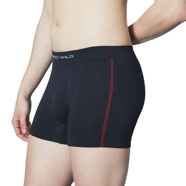 Body Wild BWS852J Men's Boxer Shorts, Boxer Briefs, 3D Molded Fit, Fit From Michopa, Flyless, Black_BWS852J