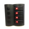 Marine Boat SPLASHPROOF Switch Panel 4 Gang with LED Rocker AUTO Fuse