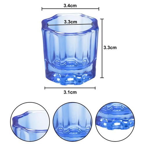 NAUZE 4 Pieces Nail Glass Crystal Cup Professional Make-up Crystal Glass Beauty Cups Nail Art Transparent Cup Tool for Nail Art Manicure Care