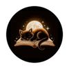 Sleeping Cat on Book Moon Reading Book Lover PopSockets Adhesive PopGrip