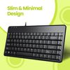 Perixx PERIBOARD-409P Wired Mini Keyboard, Compact PS/2 Interface, UK Layout, Black