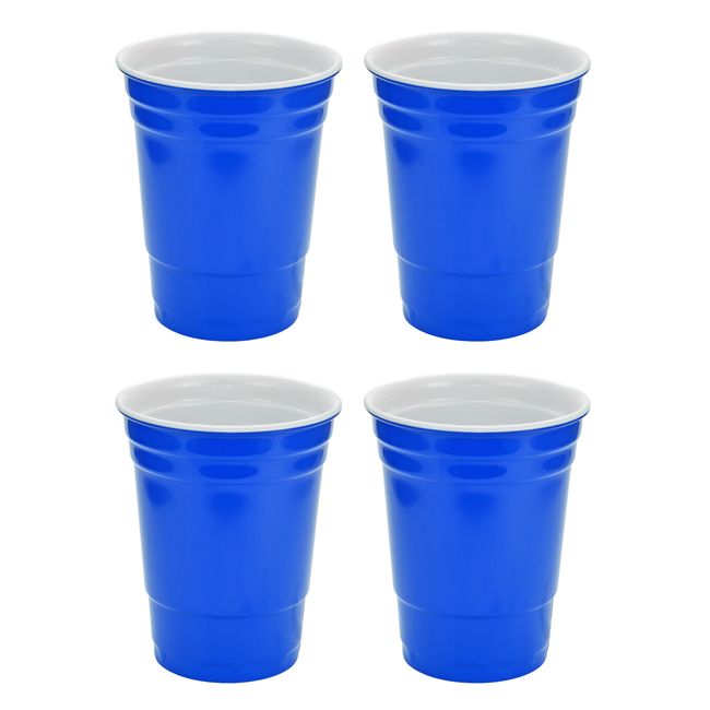 Fairly Odd Novelties 16oz Blue Cup Made Out Of Melamine 4 Pack Living It Large Drink Solo or With A Friend