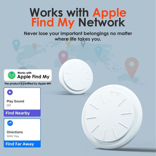 Tracker-1 Pack,Key Tracker Item Finder Works with Apple Find My(iOS Only),Bluetooth Tracker Tag for Luggage,Key,Backpack,Super Lightweight,Come with Beautiful Keychain and Waterproof Case