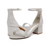 DREAM PAIRS Womens Low-Chunk Low Heel Pump Sandal,Size 9,SILVER/GLITTER,LOW-CHUNK