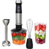 MegaChef 4-in-1 Multi-Purpose 2-Speed Stainless Steel Immersion Blender,Chopper