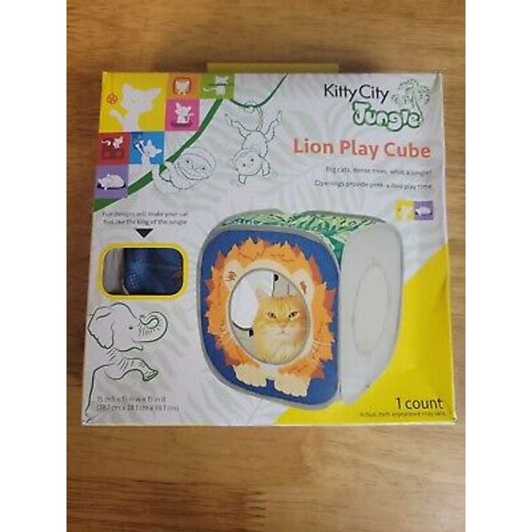 Lion Kitty City Jungle Cat Play Cube, Play Kennel, Cat Bed