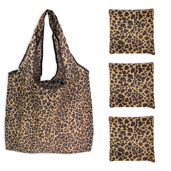 UILYNIU 3 Pack Large Lightweight Foldable Reusable Shopping Bag (Brown)