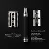 Edwin Jagger Double Edge Safety Razor With Long Handle (Blue) (Black Chrome Laser 3D Diamond)
