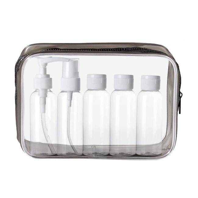 Set of 5 Clear Toiletry Bags for Women and Men - Waterproof