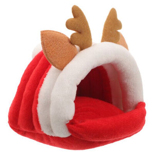 Christmas Deer Shape Hamster Sleeping Nest Winter Warm Small Animal Cage