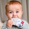 Nuby Happy Hands Silicone Teething Mitten: 3M+, Elephant, Gray (80729)