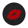 Lip Gloss Red Lips - Black Leopard Animal Pattern PopSockets Swappable PopGrip