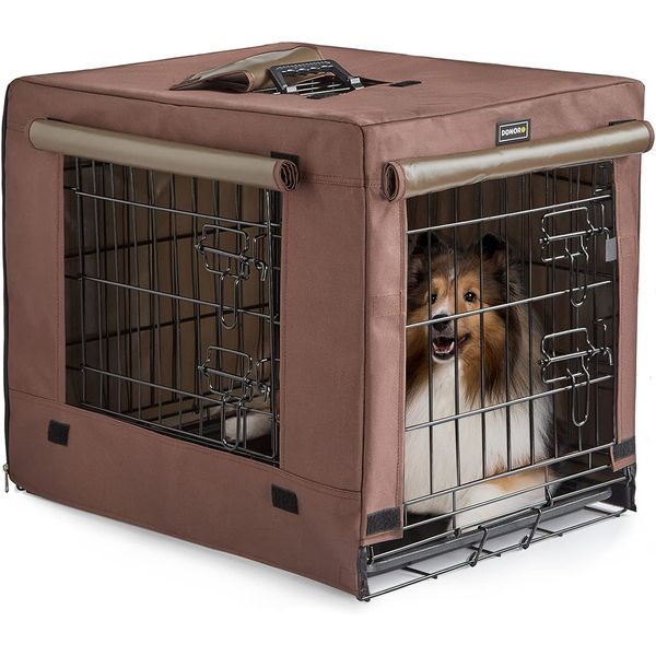 DONORO Dog Crates for Small Size Dogs Indoor, Double Door Dog Kennels & Houses