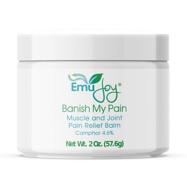 Banish My Pain Balm - Arnica Camphor & Emu Oil Concentrated Pain Relief Cream for Muscles Joints Neck Back Knees. Fast Acting Arthritis Pain & Fibromyalgia Relief Cream