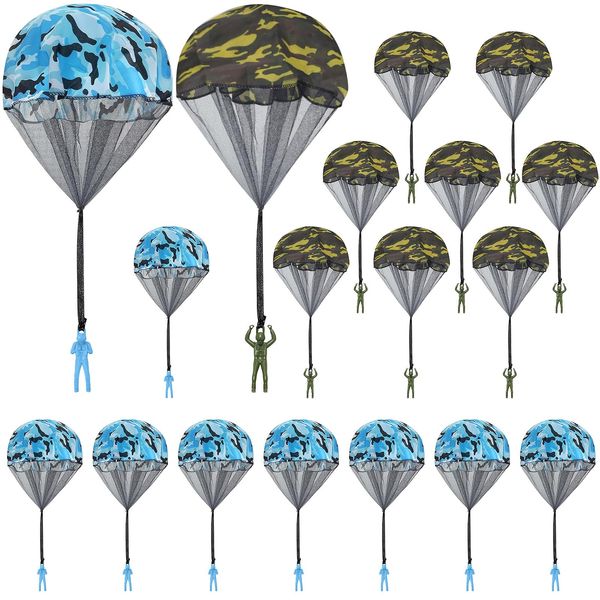 RUDIEOLSIW 18Pcs Parachute Toy Tangle Free Throwing Toy Parachute with Small Figures Outdoor Toss It Up Flying Toys for Boys Kids Birthday Party Favors