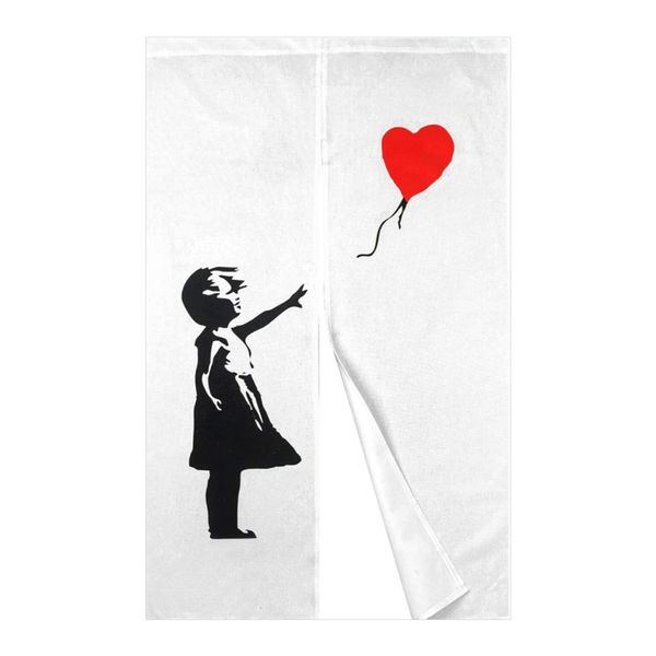 DiSAYoYo Noren Banksy Stylish Room Divider Blackout Scandinavian Long Curtain Noren Easy Blindfold Difficult to See Funny, Soft, Decorative, Entryway, Door Curtain, Kitchen Living Room, Restaurant,