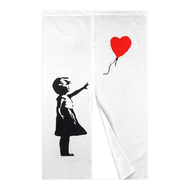 DiSAYoYo Noren Banksy Stylish Room Divider Blackout Scandinavian Long Curtain Noren Easy Blindfold Difficult to See Funny, Soft, Decorative, Entryway, Door Curtain, Kitchen Living Room, Restaurant,