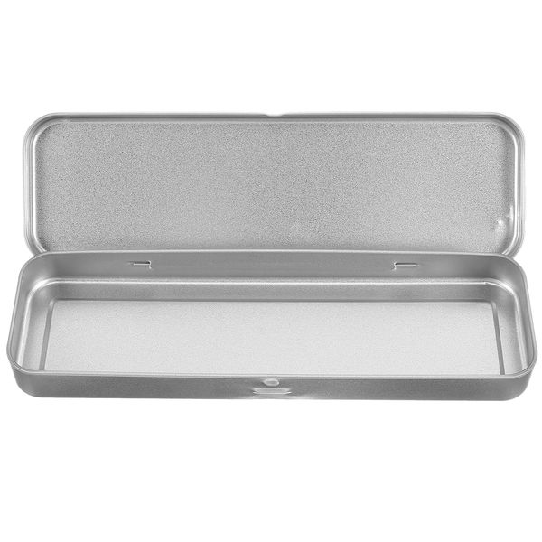 TOYANDONA Metall-Federmäppchen, rechteckig, Metalldosen, leere Blechdose, Scharnierbox, Stift-Aufbewahrungsbehälter für Stifte, Bleistifte, Make-up-Pinsel