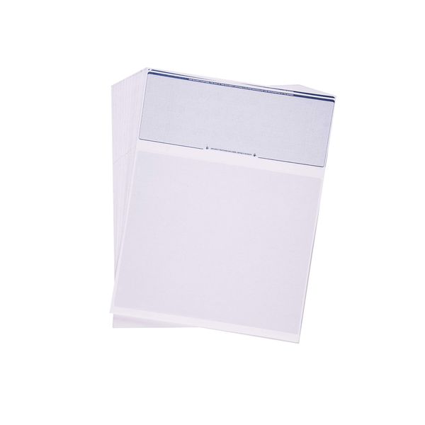 CheckOMatic Computer Check Paper - 100 Pack - Top Blank Stock Checks - Security Features & Laser Printer Compatible - Blue Diamond