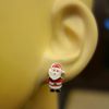 Sterling Silver Christmas Santa Earrings - 3D effect