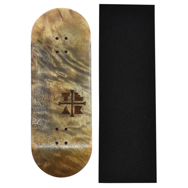 Prolific Wooden Fingerboard Deck, The Graham Cracker - 34mm x 97mm - Handmade, Pro Shape & Size - Five Plies of Wood Veneer - Includes Prolific Foam Tape - Teak Tuning