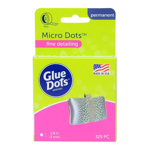 Glue Dots .125" Micro Dot Roll-325 Clear Dots