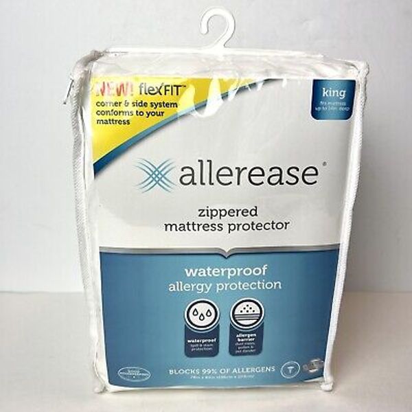 NEW Allerease Zippered Mattress Protector Waterproof Allergy Protection King