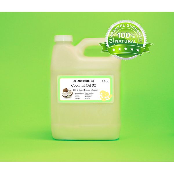 32 OZ/1 QUART ORGANIC COCONUT OIL 92 DEGREE  PURE COLD PRESSED 