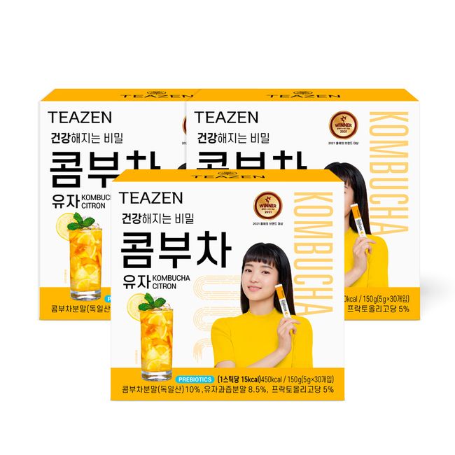 Teazen Kombucha Yuzu 30 sticks x 3 boxes