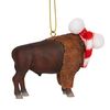 Buffalo Bison Christmas Tree Ornament with Candy Cane Scarf