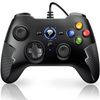 EasySMX Wired Gaming Controller,PC Game Controller Joystick with Dual-Vibration Turbo and Trigger Buttons for Windows PC/ PS3/ Android TV Box/Tesla(Black)