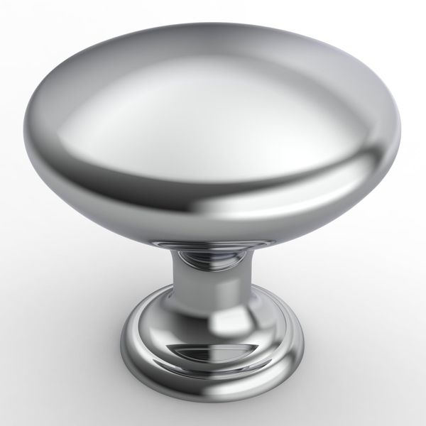 Furniware 12 Pack Cabinet Hardware Knobs, Kitchen Door Cabinet Chrome Plated Round Solid Knobs - 1-1/4" (30mm) Diameter