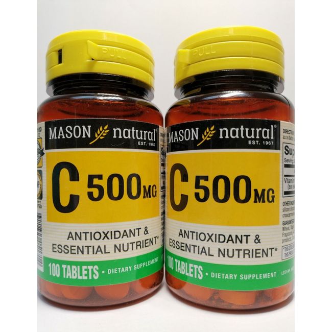 Mason Natural Vitamin C Supplement 500mg total 200tablets -EXP:06/2025