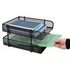 Mind Reader Network Collection, 2-Tier Paper Tray, Letter Size, Stackable, File and Document Holder, Desktop Organizer, Metal Mesh, Black