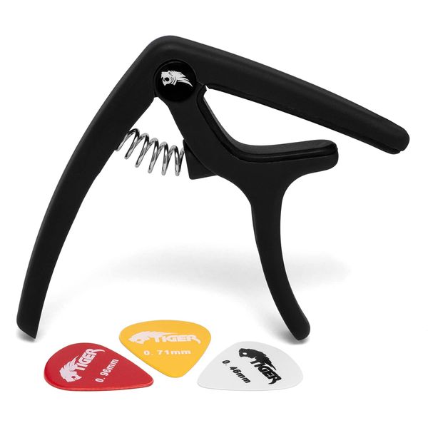 Tiger Black Quick Release Guitar Trigger Capo for Acoustic Electric Guitars