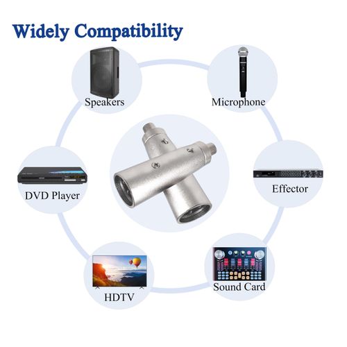 Voluty Tek Microphone Adapter Suitable for RCA Female to XLR Male Adapter Audio Connector 2pcs