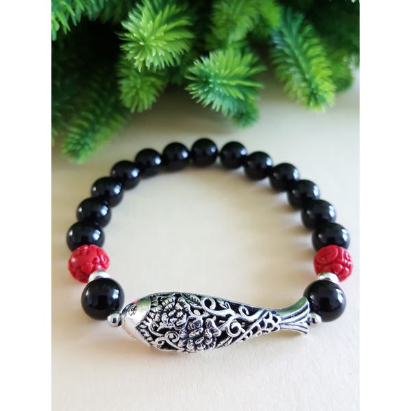 Powerful wish fulfillment, promotion, prayer, passing bracelet Simple carp king (silver 925 oil painting) &amp; miraculous Kyungmyeonjusa Yeouiju bracelet