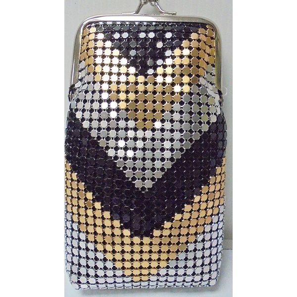 1 Eclipse 3 Tone Luxury Mesh Sequin Cigarette Case Fit 120's, Ball Clasp