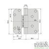 Hoppe Adjustable Door Hinge Columbus 4 Inch Millennium 2D Horizontal Adjustable