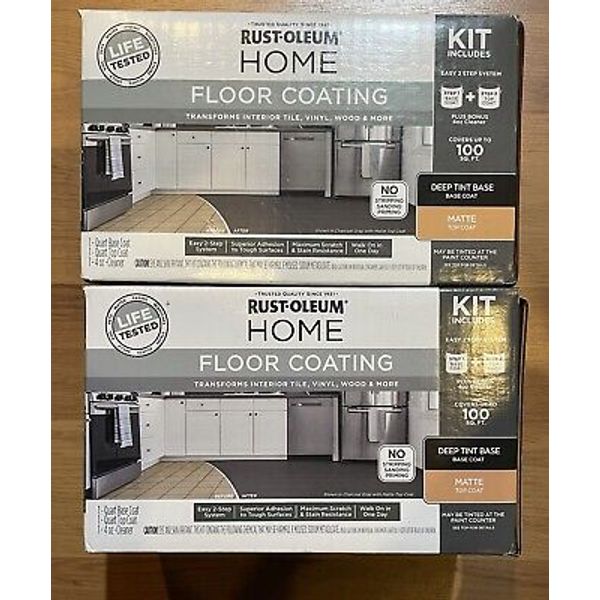 2 Packs Rust-Oleum HOME Matte Deep Tint Base Floor Coating Kit