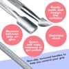 zalati Nail Art Pusher with Dual Tips Stainless Steel Nail Gel Polish Remover for Manicure Pedicure Cuticle Nail Care Cleaner