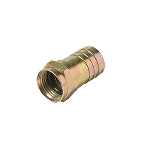 F Type Connector Coax Cable Hex Crimp-On 100 Pack O-Ring Weather Tight RG-6 with Internal for Outdoor Satellite TV Antenna Video Signal One-Piece Data Connector Plugs