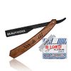 BEAUTICONE Straight Razor | Professional Barber Razor for men with 100 Single Edge Blades | Straight Edge Razor │slide-out design (Rose Wooden Slide-out Razor with Black blade holder)