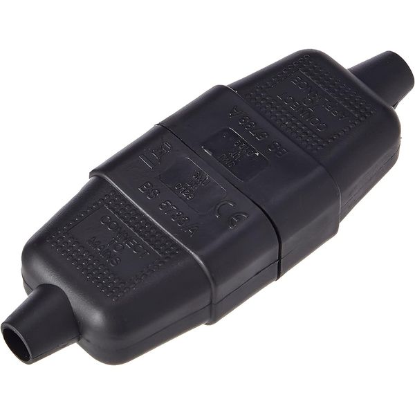 S.M.J RC3PBC. 10 Amp 3 Pin Plug & Socket - Black