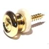 Guitar strap pin/button in gold 14mm Diameter including screw and felt