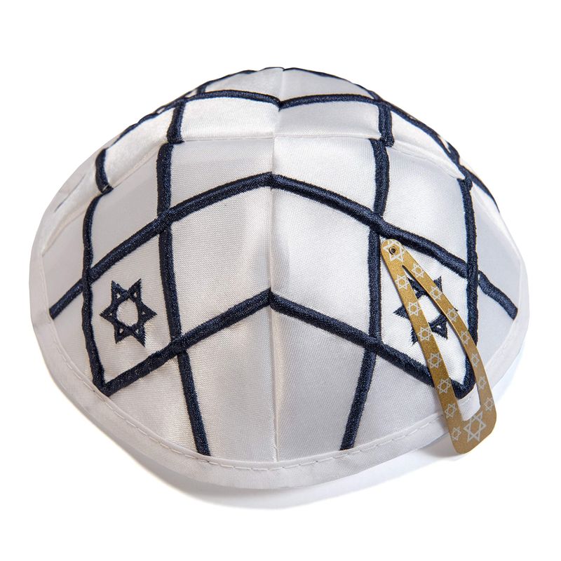 Cuir Noir et Or Kippa Kippa juive Yamaka Kippa Israël Cap Judaica, Noir, Taille unique